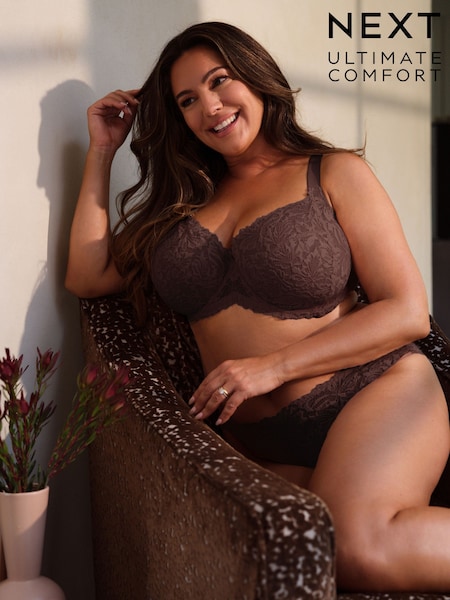 Chocolate Brown - Ultimate Support F-k Comfort Lace Full Cup Bra