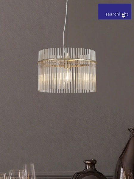 Searchlight Champagne and Gold 1 Light Glass Rod Pendant (G89102) | £67