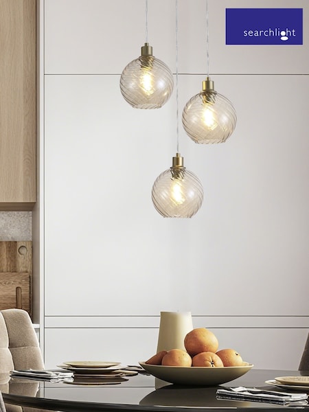 Searchlight Gold 3 Light Glass Multi Drop Pendant (G89103) | £124
