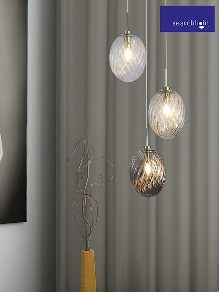 Searchlight Brass 3 Light Multi Glass Pendant (G89112) | £146