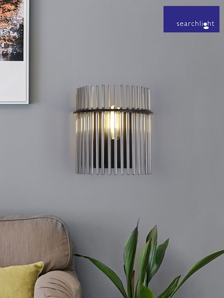 Searchlight Black and Smoke 1 Glass Rod Wall Light (G89123) | £42