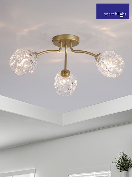 Searchlight 3 Light Textured Glass Flush (G89134) | £61