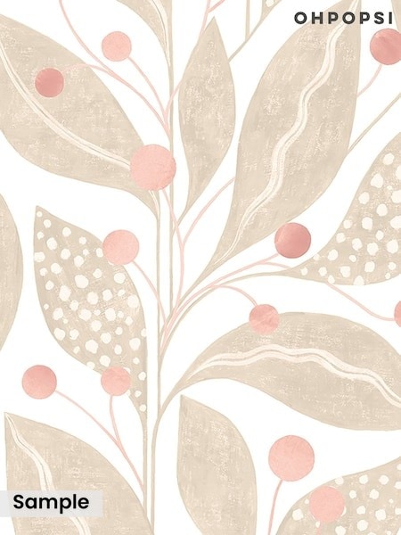 Ohpopsi Slipper Satin Berry Dot Soft Sage A4 Wallpaper Sample (G89180) | £1