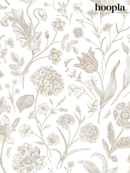 Hoopla Walls Stone Floral Toile Sage A4 Wallpaper Sample (G89297) | £1