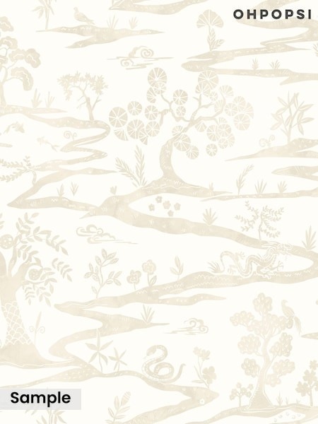 Ohpopsi Lace White Kaiwa A4 Wallpaper Sample (G89552) | £1