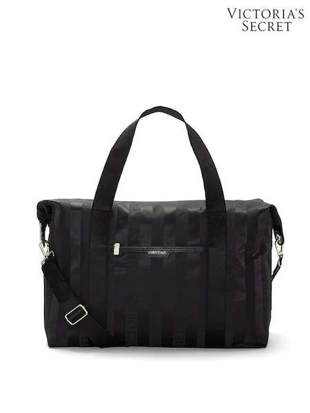 Black Jacquard Stripe - Victoria's Secret Overnight Travel Bag