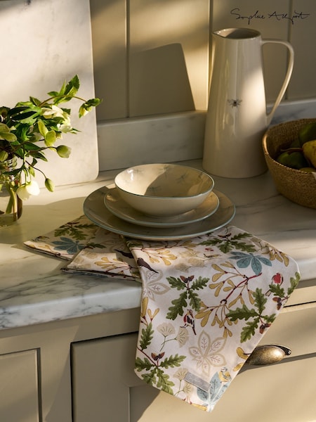 Sophie Allport Cream Orchard Birds Tea Towel (G89772) | £13