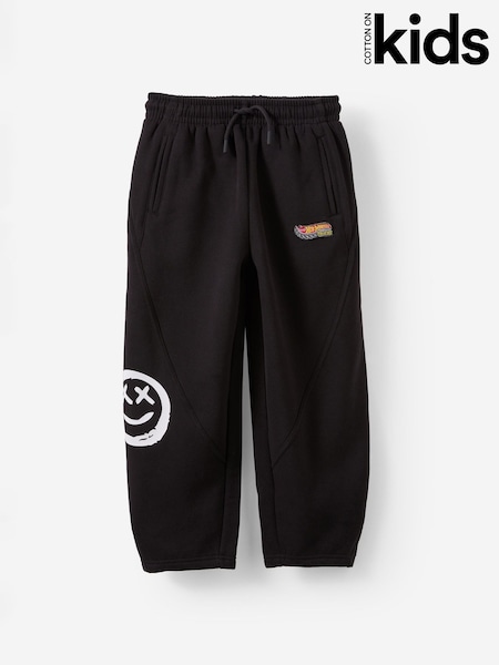 Cotton On Black Hot Wheels Sammy Barrel Leg Joggers (G89797) | £19