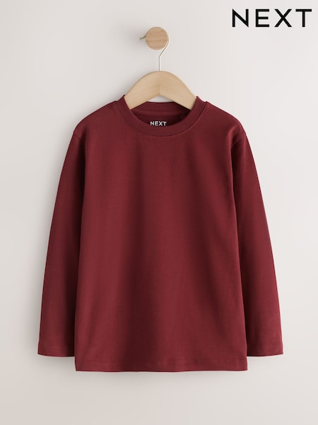 Berry Red - Cosy Long Sleeve T-shirt (3-16yrs)