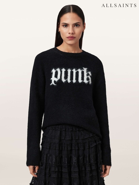 AllSaints White Punk Crew Neck Jumper (G89900) | £179