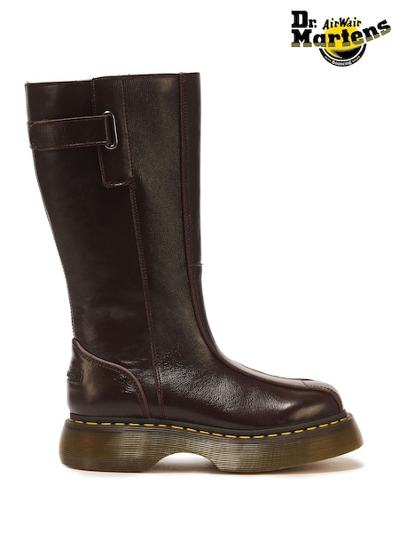 Brown - Dr. Martens Buzz Hi Milled Gloss High Boots