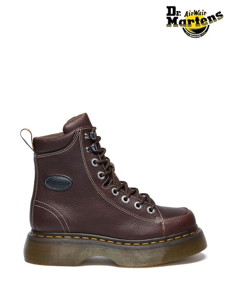 Brown - Dr. Martens Buzz 8i Grizzly Leather Boots