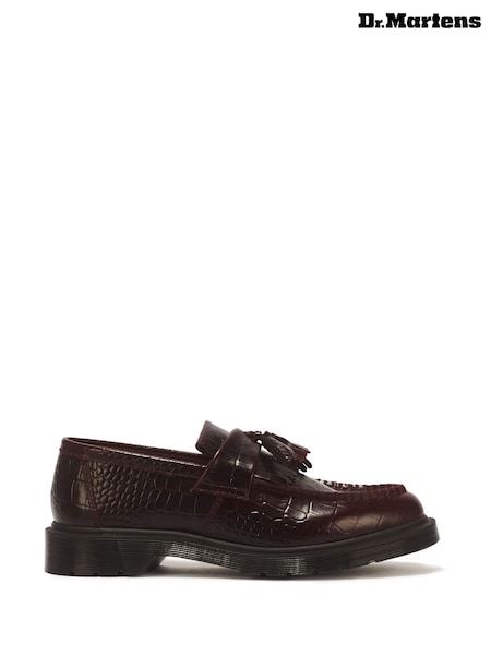 Brown - Dr. Martens Adrian Croc Embossed Atlas Loafers