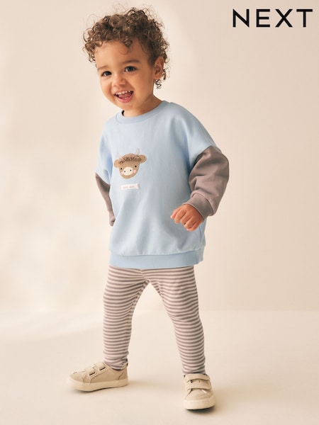 Blue - Sweatshirt And Leggings Set 2 Piece (3mths-7yrs)