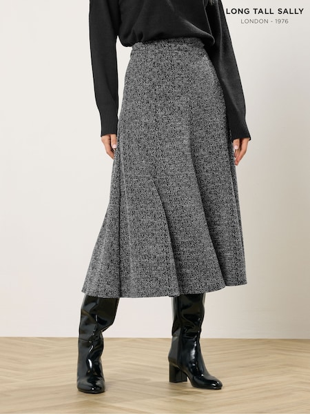 Long Tall Sally Black Boucle A Line Midaxi Skirt (G90200) | £36