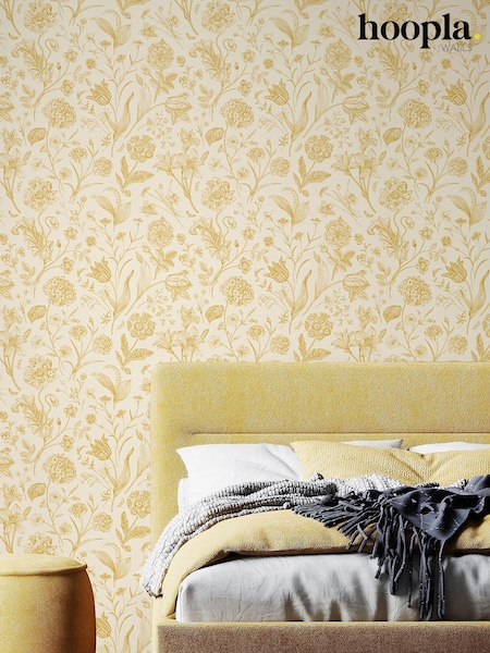 Hoopla Walls Rich Butter Floral Toile 10M Wallpaper (G90344) | £40