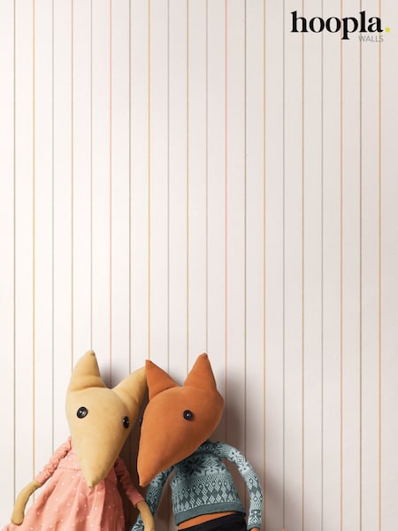 Hoopla Walls Linen Straw Mix Scallop Stripe Linen 10M Wallpaper (G90370) | £0