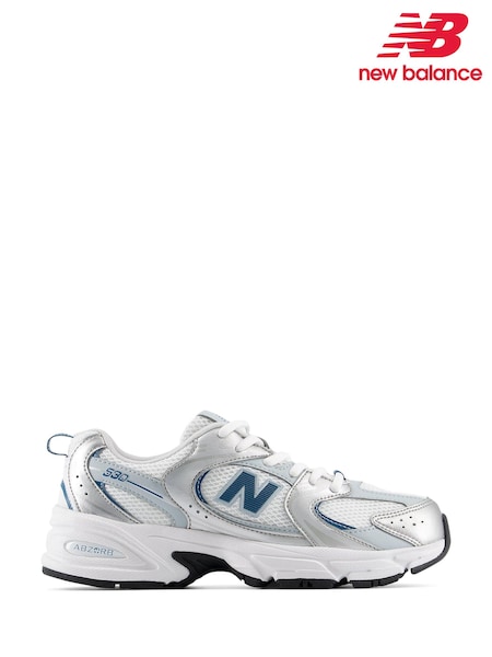 Silver - New Balance 530 Youth Lace Trainers
