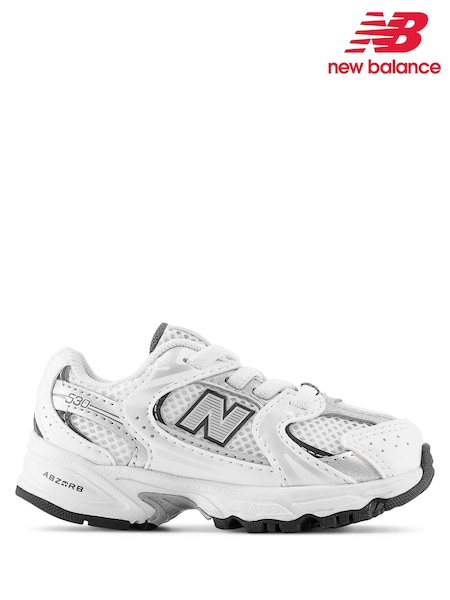 White/Silver - New Balance 530 Bungee Lace Infant Trainers
