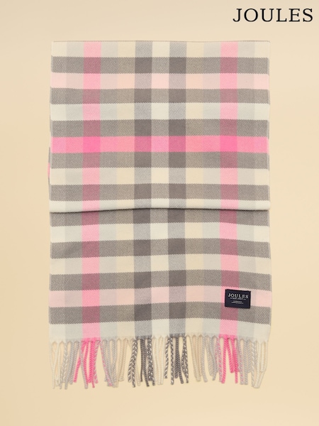 Pink & Grey Gingham - Joules Langtree Scarf