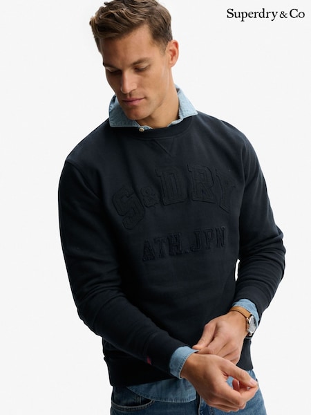 Superdry Blue Vintage Athletic Tonal Crew Neck Sweattop (G90846) | £55