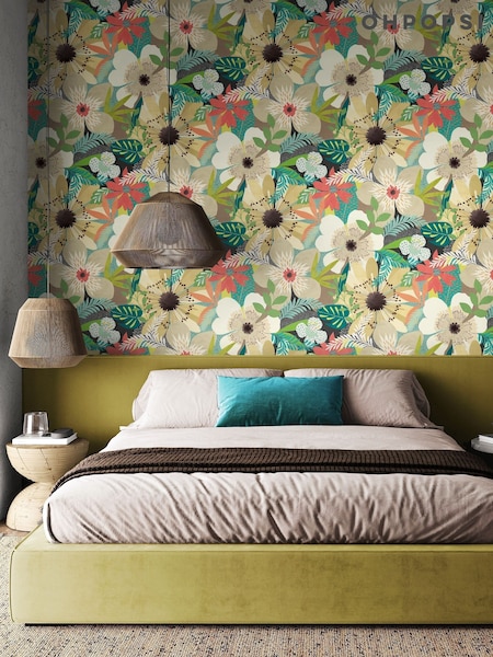 Ohpopsi Emerald Twist Floral Riot Forest 10M Wallpaper (G90946) | £77