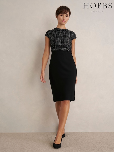 Hobbs Black Petite ESME Dress (G91025) | £159