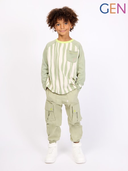 GEN Green Long Sleeve Printed T-Shirt (G91044) | £16