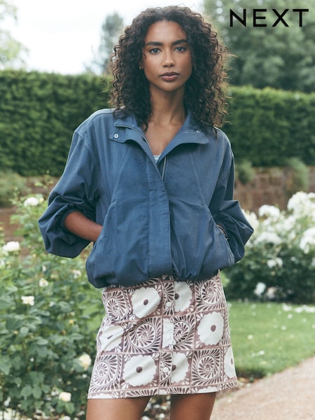 Brown/Ecru Print - National Trust X Next Suedette Mini Skirt