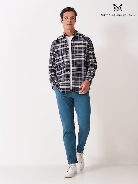 Crew Clothing Blue Straight Leg Chinos (G91486) | £65