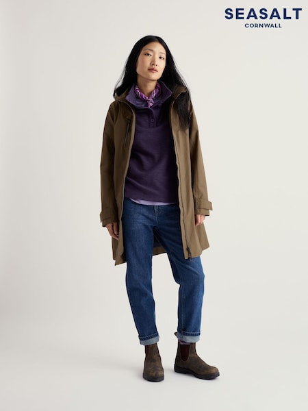 Seasalt Cornwall Brown Coverack Waterproof Coat (G91538) | £160