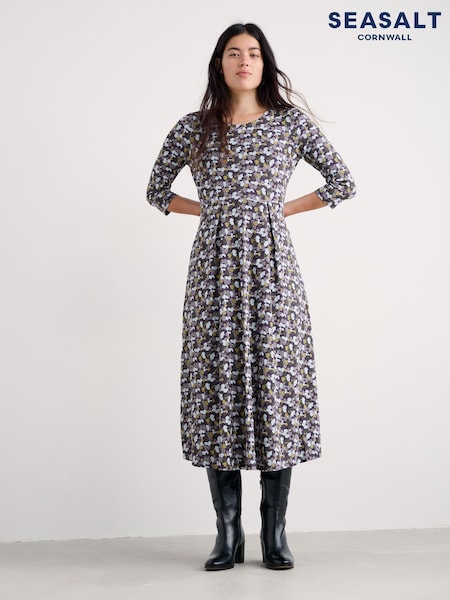 Seasalt Cornwall Black Floral Veronica Dress (G91553) | £70