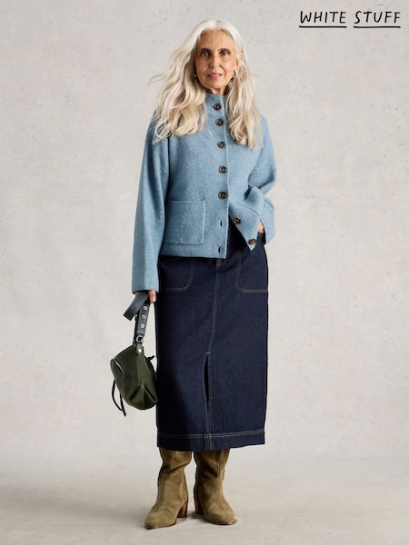 White Stuff Navy Tia Denim Midi Skirt (G92429) | £59