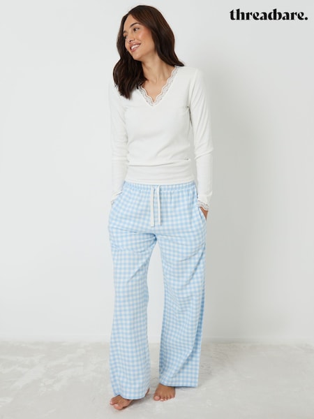Threadbare Blue Cotton Long Sleeve Pyjamas Set (G92475) | £28
