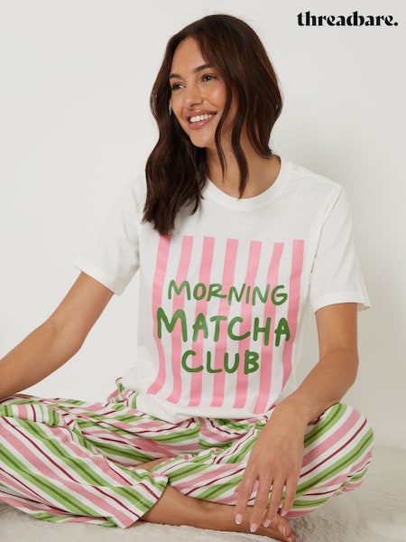 Threadbare Pink Graphic Print Short Sleeve Pyjamas Set (G92490) | £24