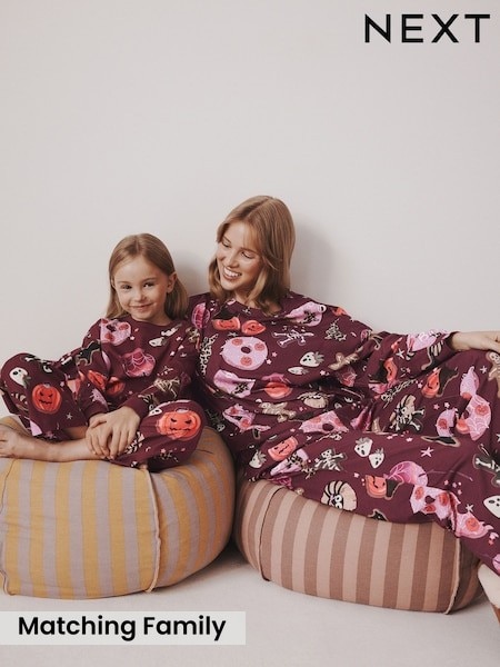 Burgundy Red Halloween - Long Sleeve Pyjamas
