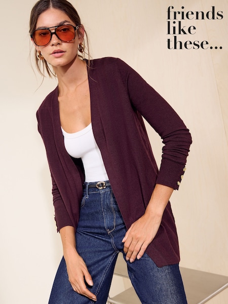 Aubergine Purple - Friends Like These Longline Cardigan