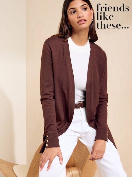 Espresso Brown - Friends Like These Longline Cardigan