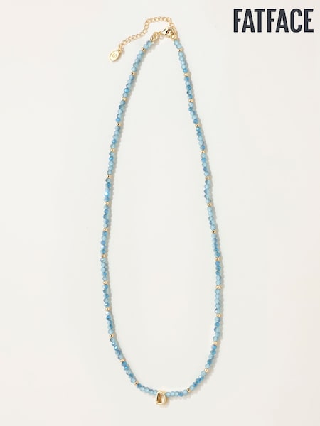 Blue - Fatface Alphabet Beaded Necklace