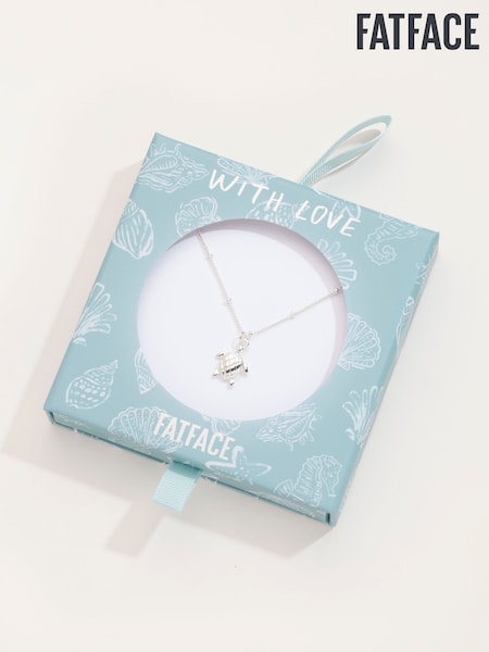 Silver Tone - Fatface Turtle Necklace Gift