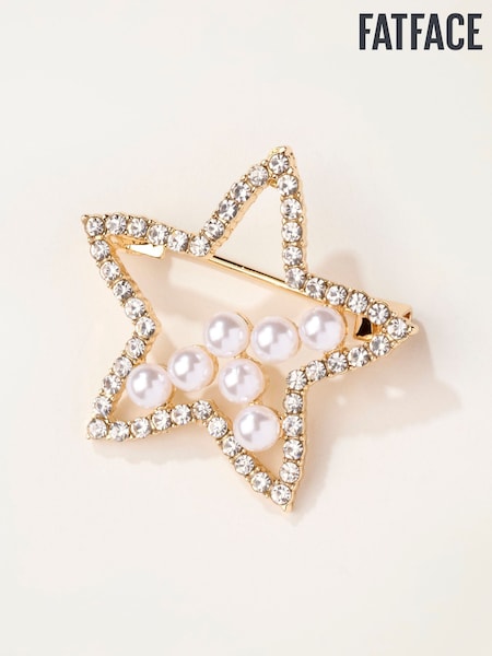 Gold Tone - Fatface Star Brooch