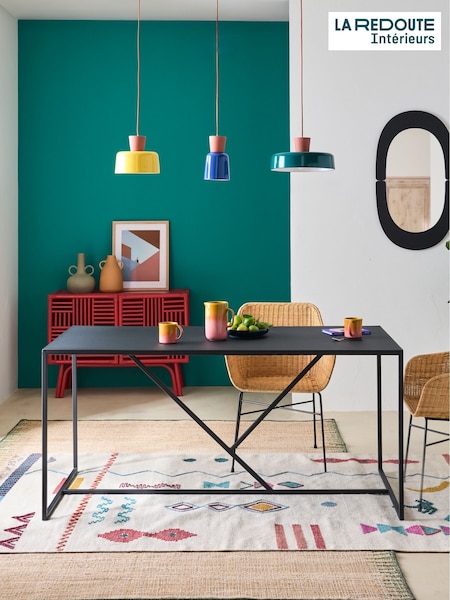 La Redoute Intérieurs Black Abby 6 Seater Rectangular Metal Dining Table (G93175) | £315