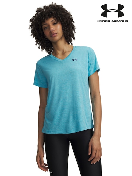 Blue - Under Armour Tech Twist V-neck T-shirt
