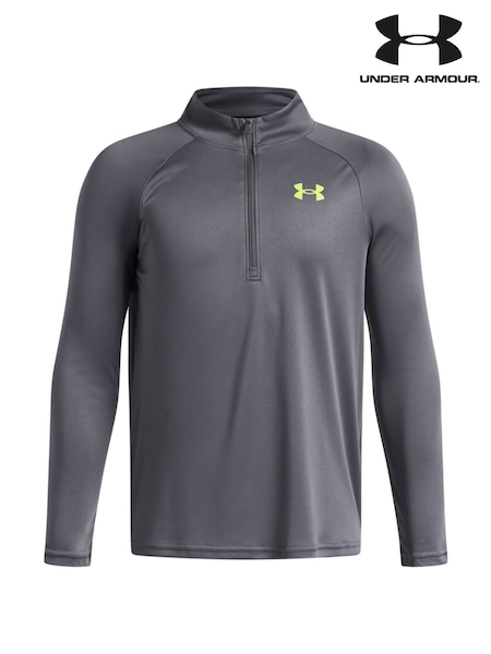 Grey - Under Armour Tech 2.0 Halfzip Long Sleeve Top