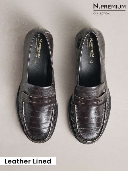 Chocolate Brown - Forever Comfort® Ruched Leather Loafers