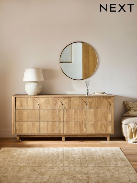 Arches Mango Effect Wide Chest Of Drawers