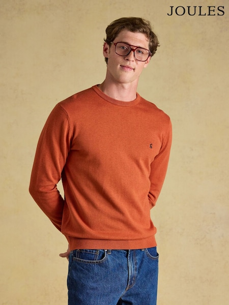 Orange - Regular Joules Hillside Crew Neck Jumper