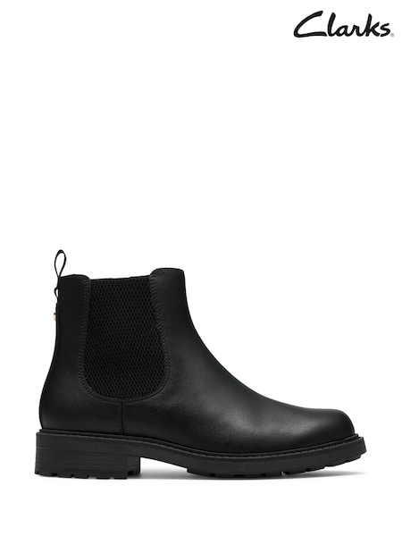 Black - Clarks Tessyn Style Leather Boots