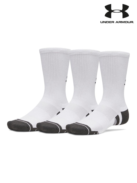White - Regular Under Armour Performance Tech Crew Socks 3 Pack