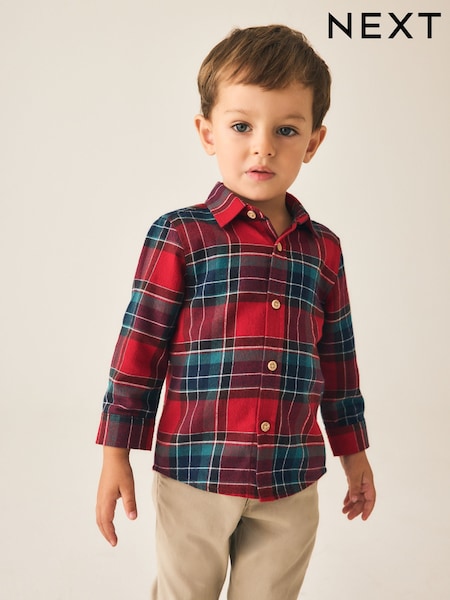 Red - Long Sleeve Tartan Check Shirt (3mths-10yrs)